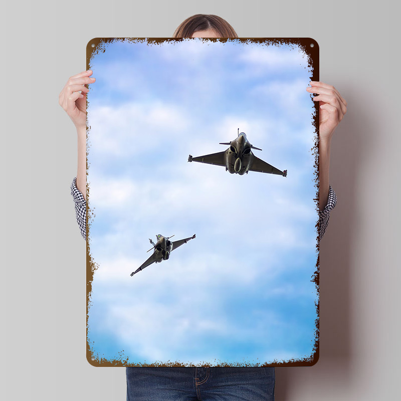 Retro Gaming X2 - Pôster de Metal Dassault Rafale X2