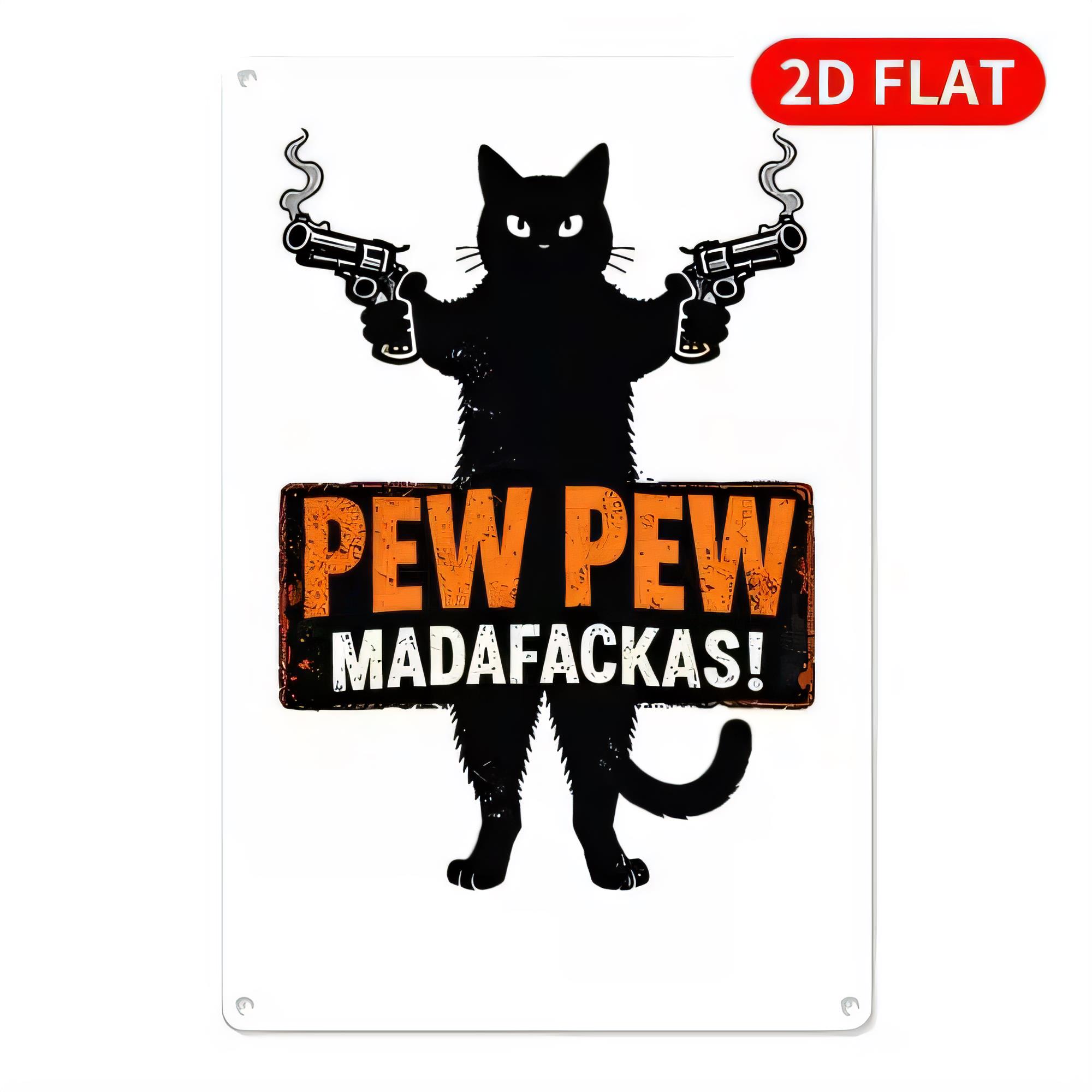 Retro Gaming Gun - Placa de Metal Engraçada Pew Pew