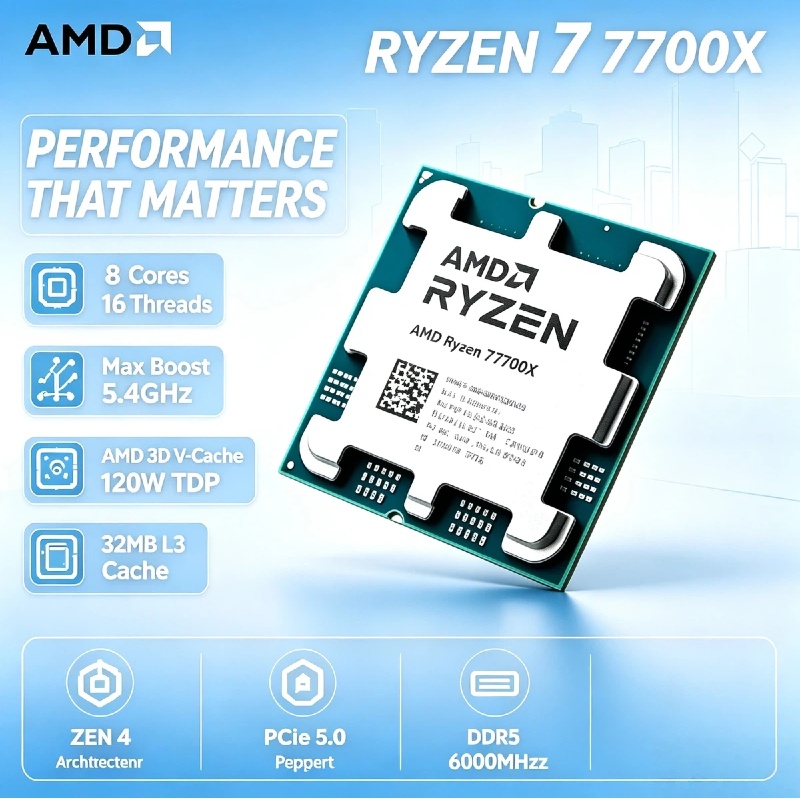 Amd Cpu Ryzen 7 - Processador AMD Ryzen 7 7700X 5NM