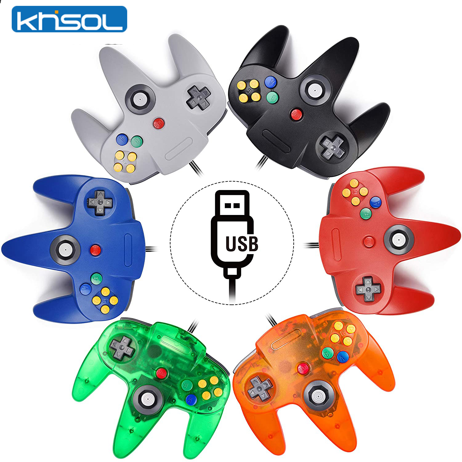 Retro Gaming La - N64 controlador clássico usb com fio