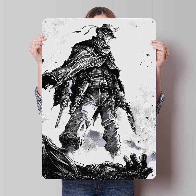Pôster Metálico de Cowboy com  - Retro Gaming Gun avaliação e preço