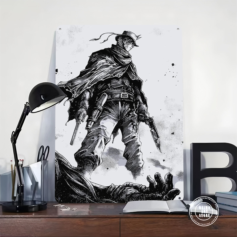 Pôster Metálico de Cowboy com  - Retro Gaming Gun avaliação e preço