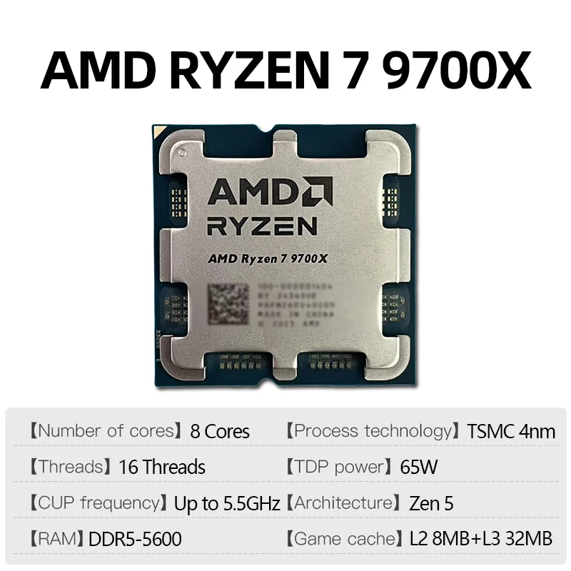 Processador AMD Ryzen 7 9700X, - Amd Cpu Ryzen 7 avaliação e preço