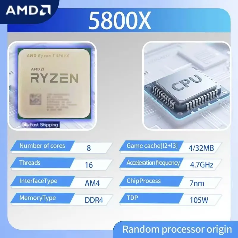 Processador AMD Ryzen 7 5800X, - Amd Cpu Ryzen 7 avaliação e preço