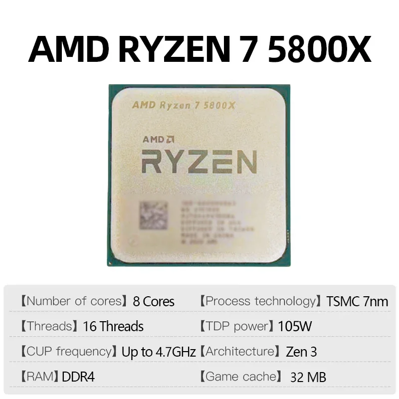 Processador AMD Ryzen 7 5800X, - Amd Cpu Ryzen 7 avaliação e preço
