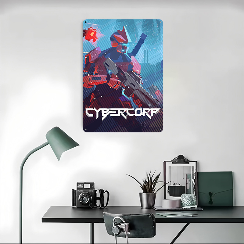 Pôster de Metal Robô Cyberpunk - Retro Gaming Gun avaliação e preço