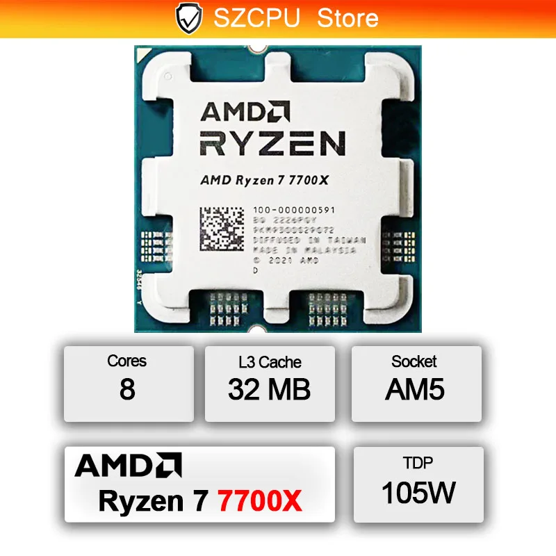 Processador AMD Ryzen 7 7700X  - Amd Cpu Ryzen 7 avaliação e preço