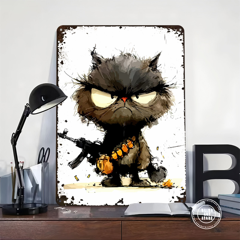 Pôster Personalizado de Gato c - Retro Gaming Gun avaliação e preço